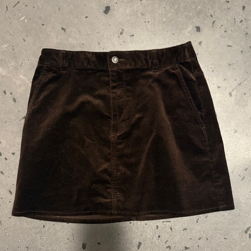 Uniqlo brown corduroy mini skirt size medium